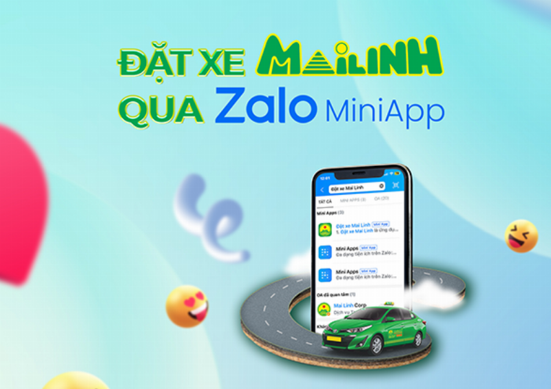 Man hinh dien thoai hien thi cac buoc dat xe tren ung dung Mai Linh Taxi